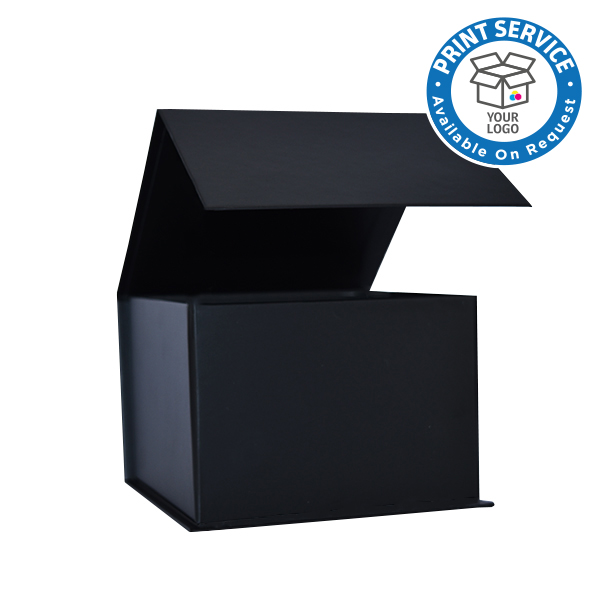 Black Cubed Gift Boxes from stock plain or Printed Boxes with